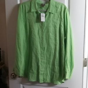J.jill Long sleeve button up top nwt size large